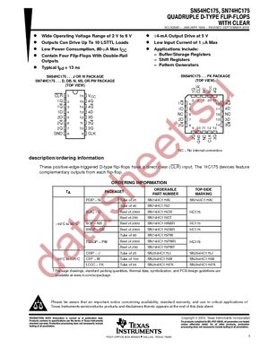 SN74HC175NSRE4 datasheet  